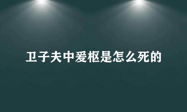 卫子夫中爰枢是怎么死的