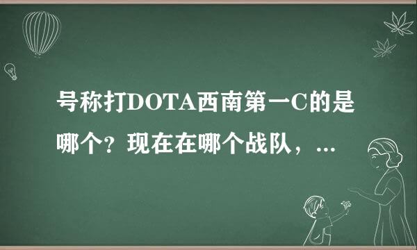 号称打DOTA西南第一C的是哪个？现在在哪个战队，ID是什么？