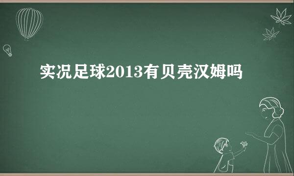 实况足球2013有贝壳汉姆吗