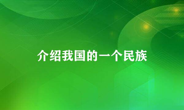 介绍我国的一个民族