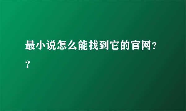 最小说怎么能找到它的官网？？