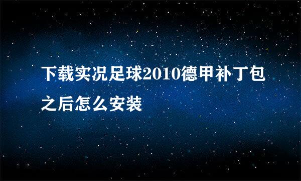 下载实况足球2010德甲补丁包之后怎么安装