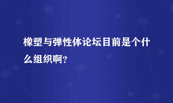 橡塑与弹性体论坛目前是个什么组织啊？