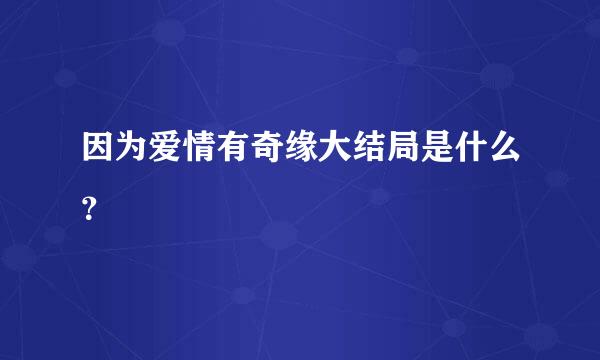 因为爱情有奇缘大结局是什么？