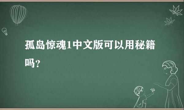 孤岛惊魂1中文版可以用秘籍吗？