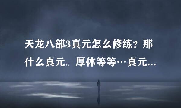 天龙八部3真元怎么修练？那什么真元。厚体等等…真元精粹怎么用？