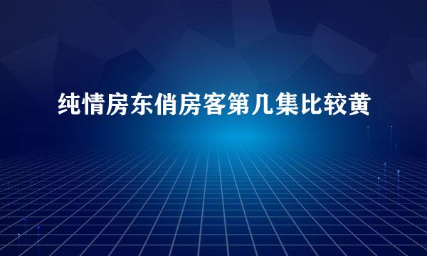 纯情房东俏房客第几集比较黄