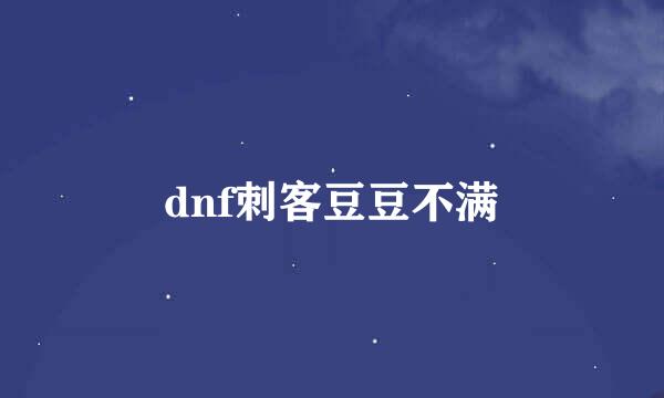 dnf刺客豆豆不满