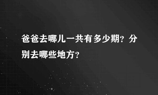 爸爸去哪儿一共有多少期？分别去哪些地方？