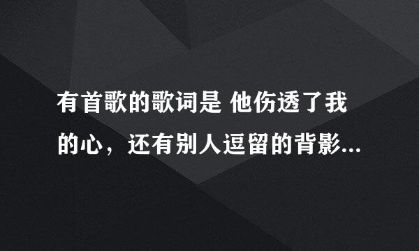 有首歌的歌词是 他伤透了我的心，还有别人逗留的背影 是什么歌啊？