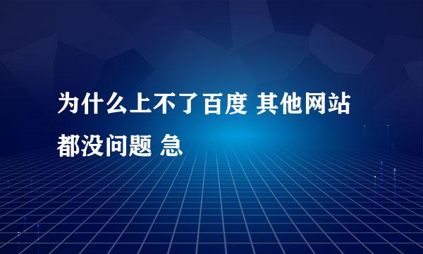 为什么上不了百度 其他网站都没问题 急