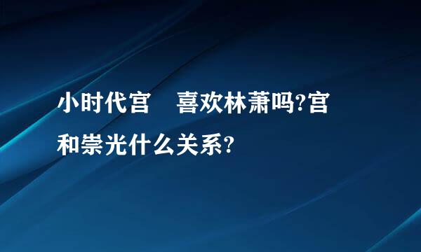 小时代宫洺喜欢林萧吗?宫洺和崇光什么关系?