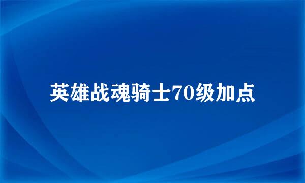 英雄战魂骑士70级加点