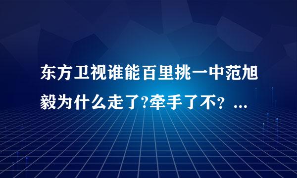 东方卫视谁能百里挑一中范旭毅为什么走了?牵手了不？我特喜欢他勒！！大爱！