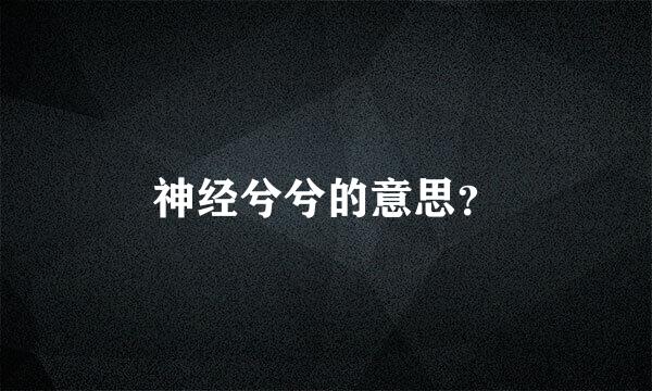 神经兮兮的意思？