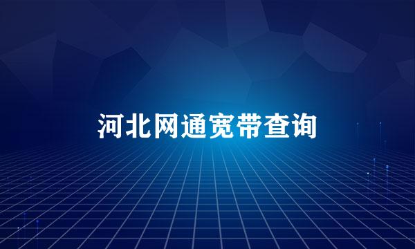 河北网通宽带查询