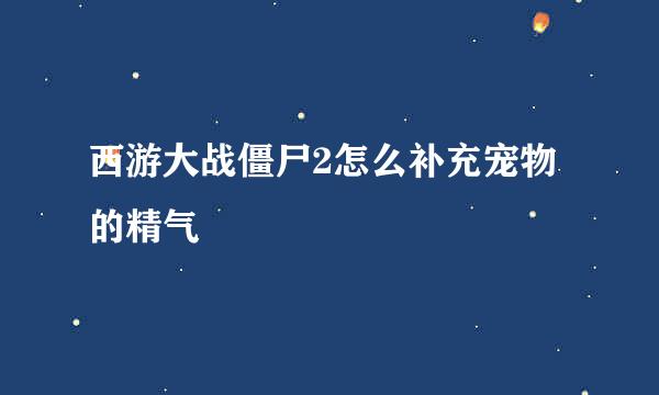 西游大战僵尸2怎么补充宠物的精气