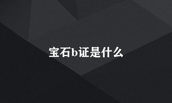 宝石b证是什么