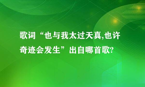 歌词“也与我太过天真,也许奇迹会发生”出自哪首歌?