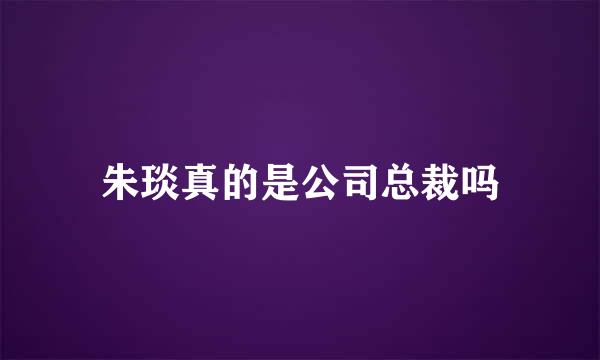 朱琰真的是公司总裁吗