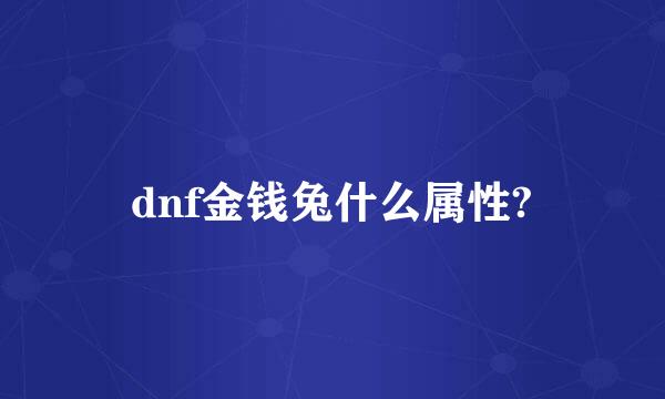 dnf金钱兔什么属性?