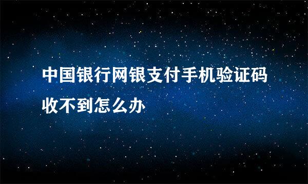 中国银行网银支付手机验证码收不到怎么办