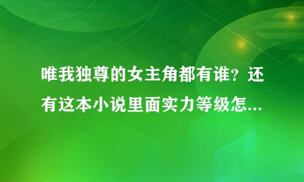 唯我独尊的女主角都有谁？还有这本小说里面实力等级怎么分的？