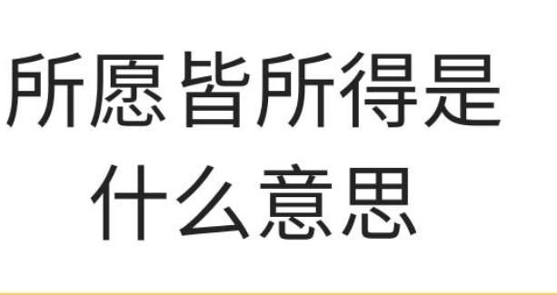 所愿皆所得是什么意思