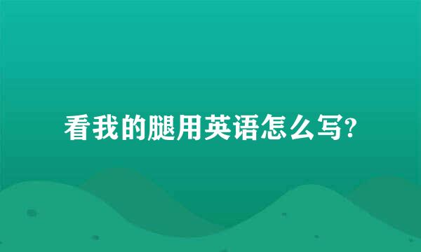 看我的腿用英语怎么写?