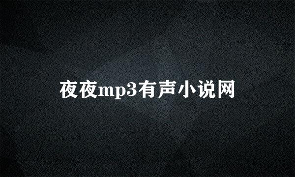 夜夜mp3有声小说网