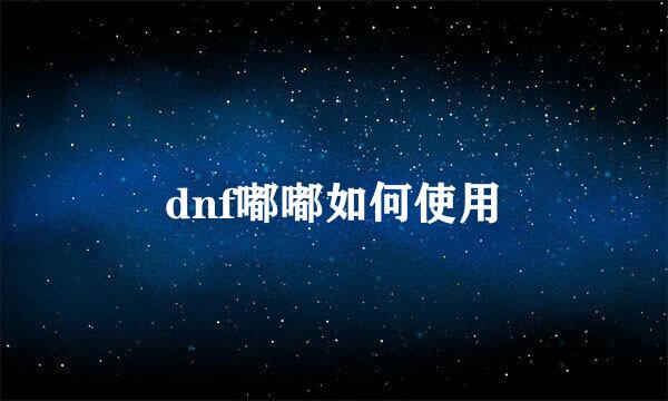 dnf嘟嘟如何使用