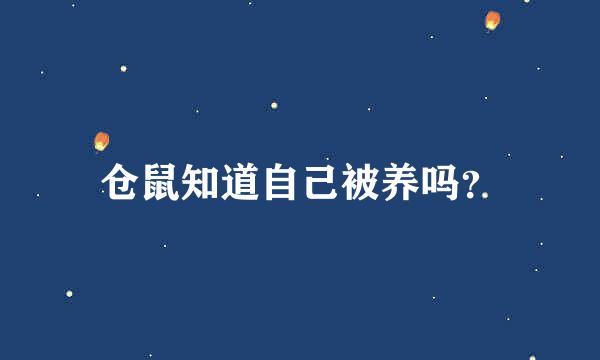 仓鼠知道自己被养吗？