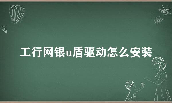 工行网银u盾驱动怎么安装