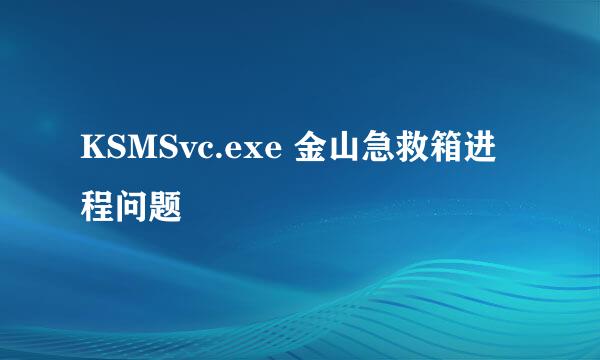 KSMSvc.exe 金山急救箱进程问题