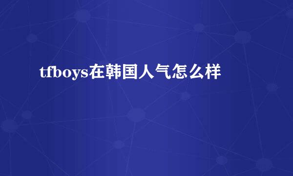 tfboys在韩国人气怎么样