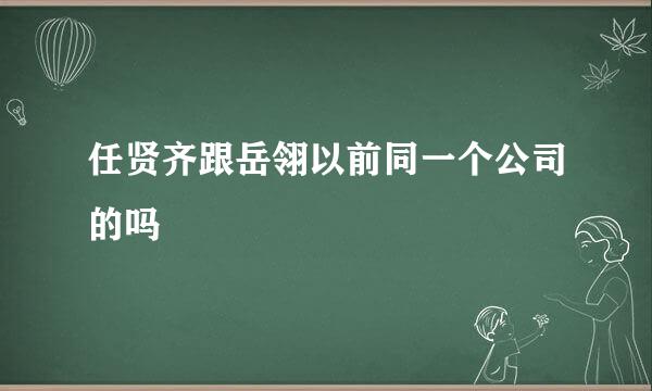 任贤齐跟岳翎以前同一个公司的吗