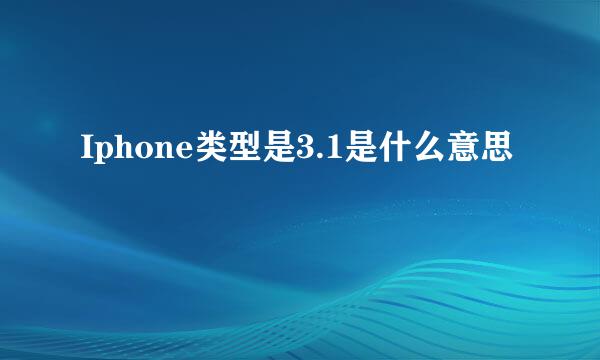 Iphone类型是3.1是什么意思