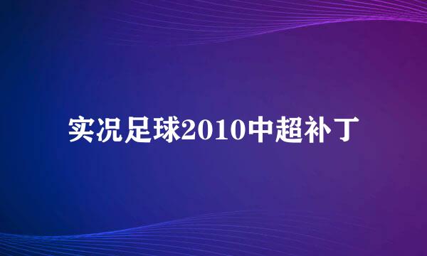 实况足球2010中超补丁