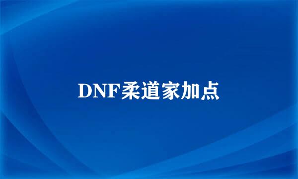 DNF柔道家加点