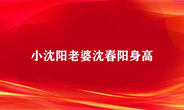 小沈阳老婆沈春阳身高