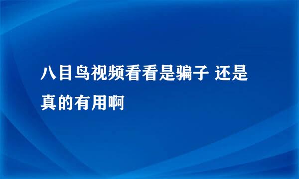 八目鸟视频看看是骗子 还是真的有用啊