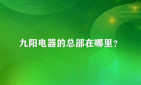 九阳电器的总部在哪里？