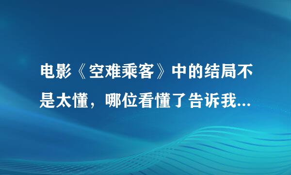 电影《空难乘客》中的结局不是太懂，哪位看懂了告诉我怎么回事