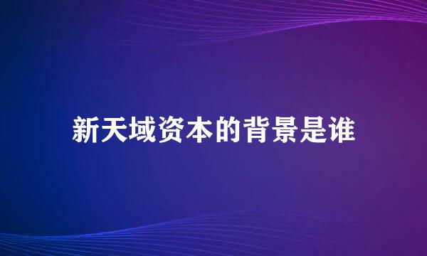 新天域资本的背景是谁