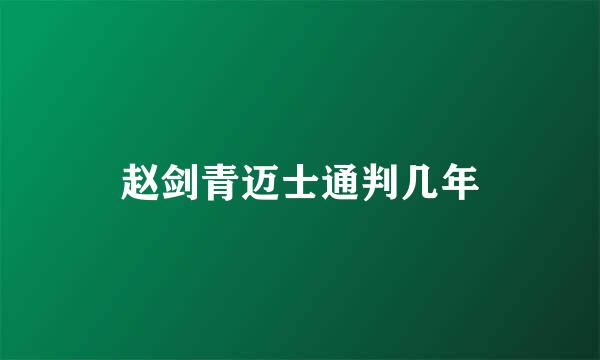 赵剑青迈士通判几年