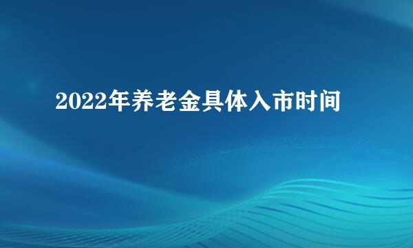 2022年养老金具体入市时间