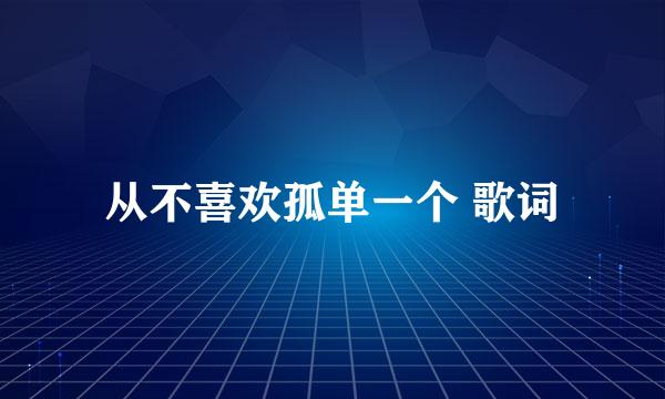 从不喜欢孤单一个 歌词