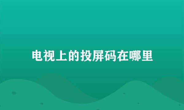 电视上的投屏码在哪里