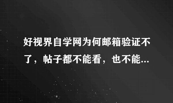 好视界自学网为何邮箱验证不了，帖子都不能看，也不能下载,这是为什么，怎么解决啊