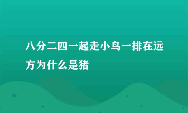 八分二四一起走小鸟一排在远方为什么是猪